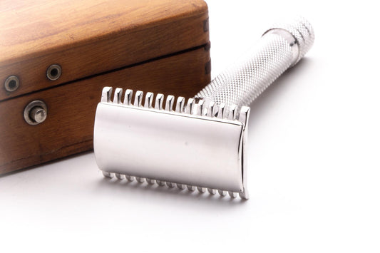 1923 Gillette Big Fellow Double Edge Safety Razor Set | Rhodium Revamp