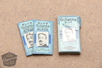 Gillette 1920's  Old Type Pocket Edition  - Basket Weave w/ blue blades