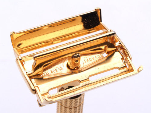 1950's Gillette Diplomat Gold DE Safety Razor in Original Case | 24K Revamp
