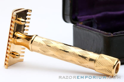1920's Gillette New Standard Safety Razor Set | 24K Gold Revamp