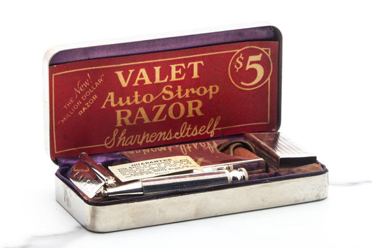 1940's Valet Auto Strop Single Edge Razor Set with Blades & Strop  | Original Condition