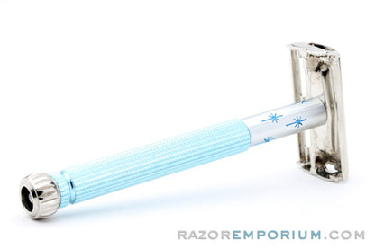 1974 Gillette Blue Star Lady Gillette DE Safety Razor U4 - Good