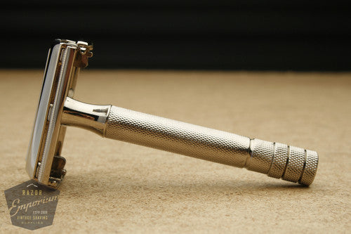 Gillette 1947-1951 Notched Super Speed Safety Razor * Nickel REVAMPED