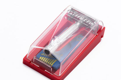 1961 Gillette TV Super Speed DE Safety Razor w/ Red Case - G4