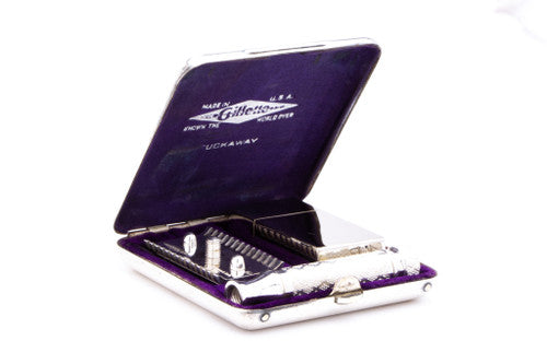 1921 Vintage Gillette Tuckaway Style Travel DE Safety Razor Set
