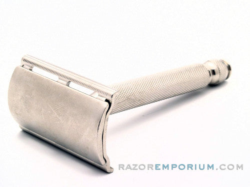 1960 F1 Gillette Ball End Tech DE Safety Razor Factory Nickel