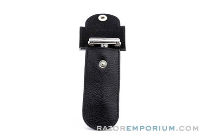 Parker | Black Leather Safety Razor Travel Pouch With Button