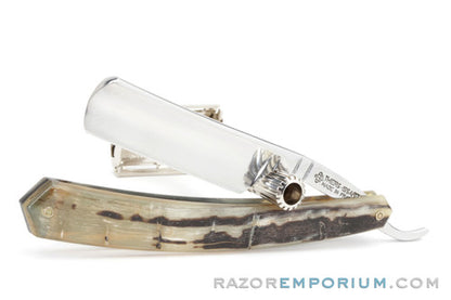6/8" Thiers-Issard Hollow Ground Round Tip Ram Horn Straight Razor