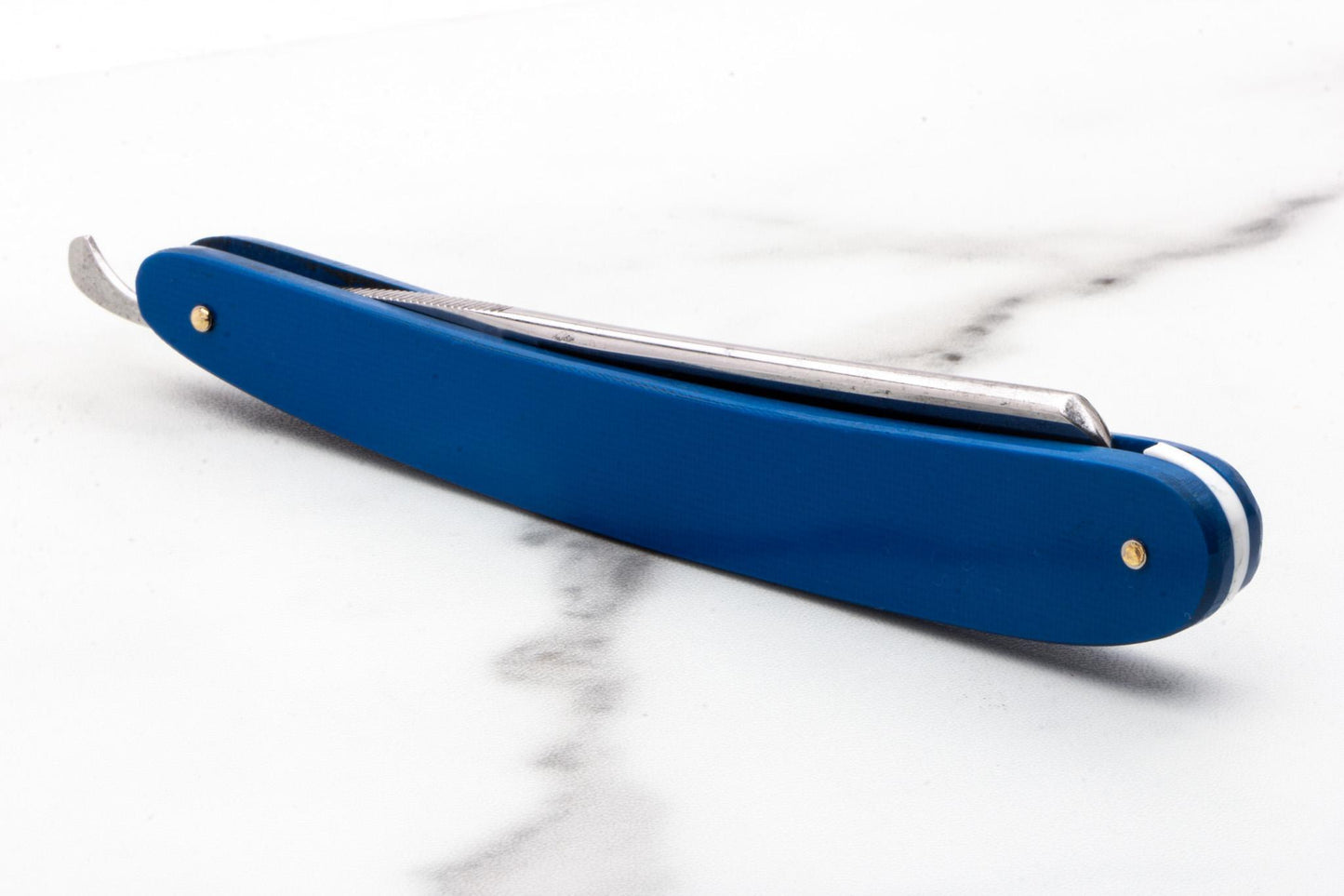 5/8" Restored H. Boker "King Cutter" Straight Razor With Custom G10 Blue Scales