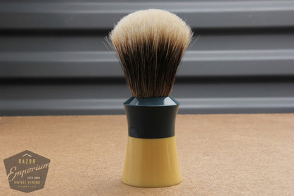 Vintage Ever-Ready Re-Knotted Blue & Cream Handle Shaving Brush - 23mm Finest Badger