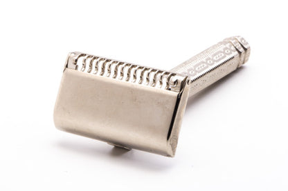Ever Ready 1912 Chain Link Single Edge Safety Razor | Factory Nickel Revamp