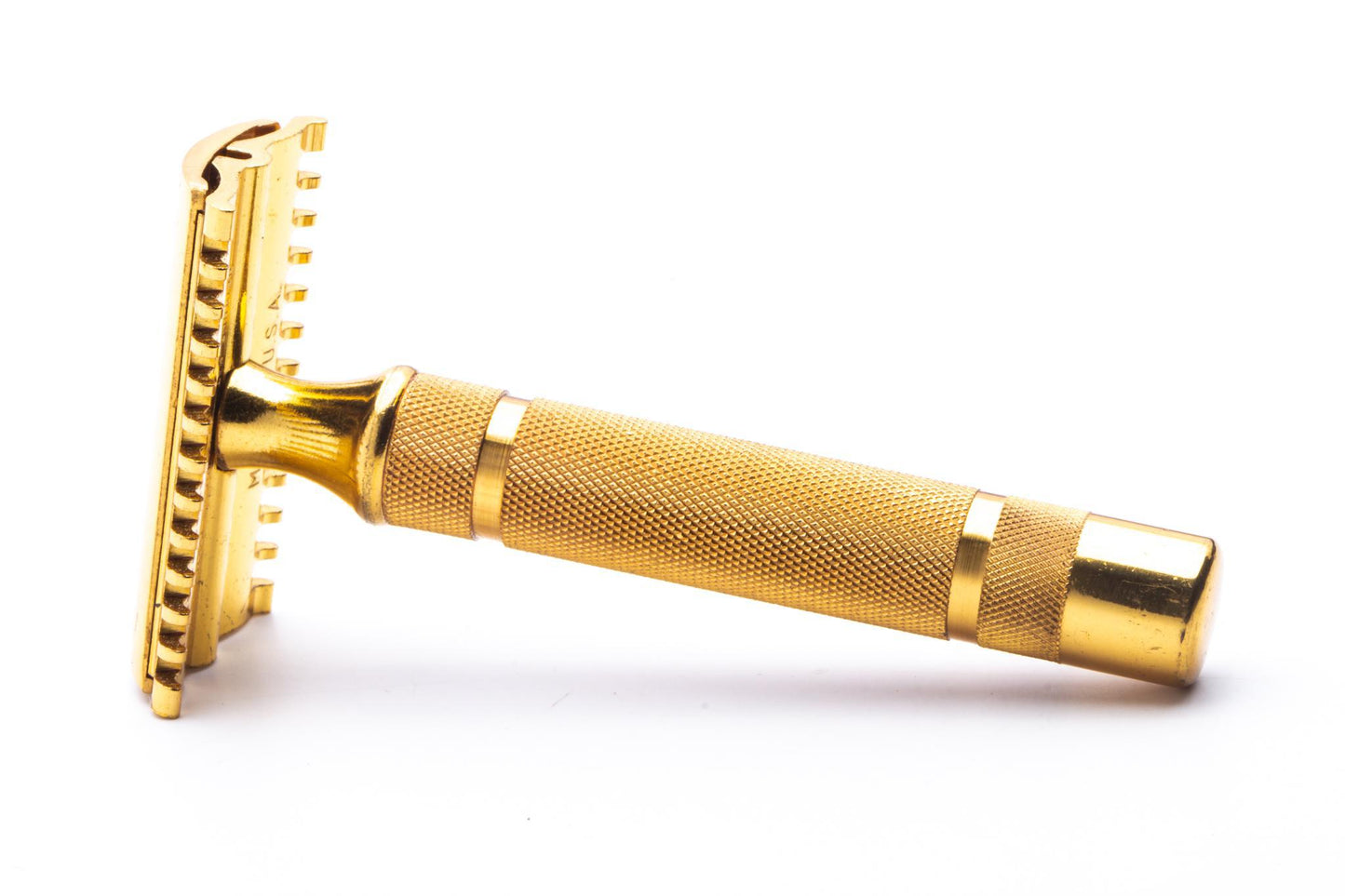 1930's Gillette NEW Gold Short Comb Common Bar Handle Razor Set | Original Condition