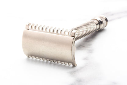 1930's Gillette Goodwill Long Comb Ball End Replica Handle Double Edge Safety Razor | Factory Nickel Revamp