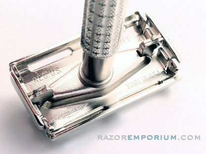 1959 E4 Gillette Flair Tip Super Speed Safety DE Razor | Factory Nickel Revamp