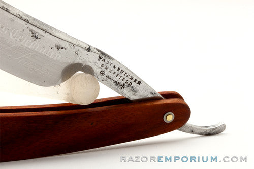 6/8" Wade & Butcher "Celebrated Fine India Steel Razor" Straight Razor w/ Cocobello Wood Scale | Sheffield, England