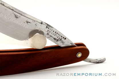 6/8" Wade & Butcher "Celebrated Fine India Steel Razor" Straight Razor w/ Cocobello Wood Scale | Sheffield, England