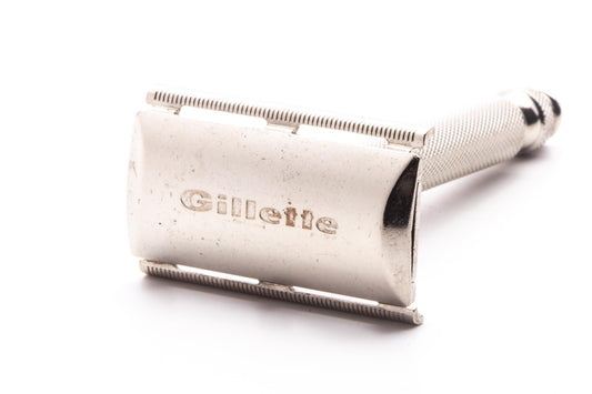 1970 P2 Gillette Ball End Tech Three Piece Double Edge Safety Razor | Original Condition