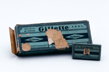 New Old Stock - 100 Gillette Blue Azul - Made in Argentina - Double Edge Razor Blades