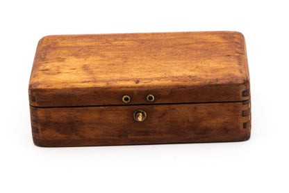 1920 Gillette Big Fellow Double Edge Safety Razor Set in Original Wooden Case w/ Gold Blade Bank