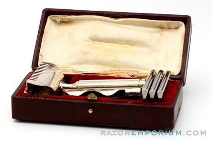 1920's C.V. Heljestrand Stainless Steel Single Edge Razor Set | Eskilstuna, Sweden