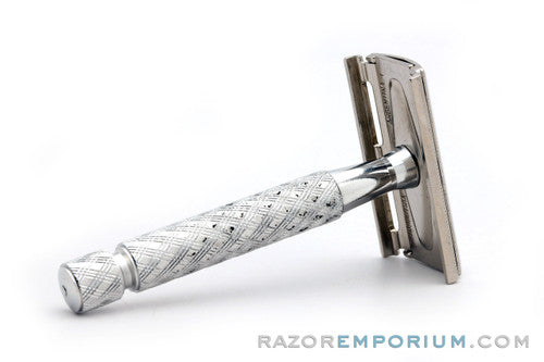 1966 Gillette Aluminum Spiral Handle Tech Safety Razor Set L1