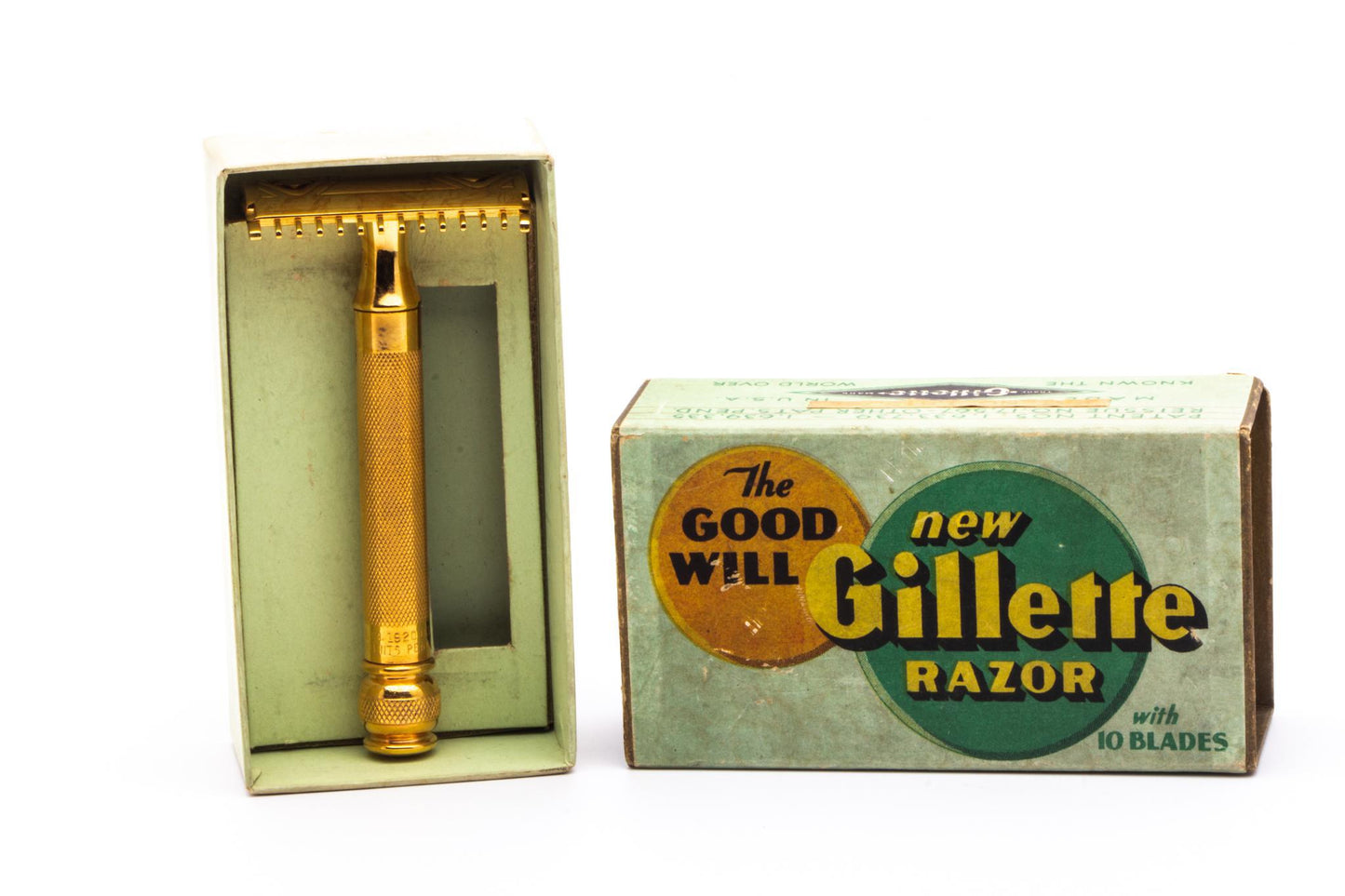 1930's Gillette Goodwill Double Edge Open Comb Razor with Original Box | Original Condition