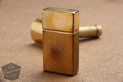 Gillette 1921 Gold New Improved Tuckaway Style Travel DE Safety Razor Set
