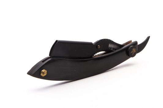 Barbarossa Brothers Cutlass Cut Throat Shavette With Buffalo Bone Scales