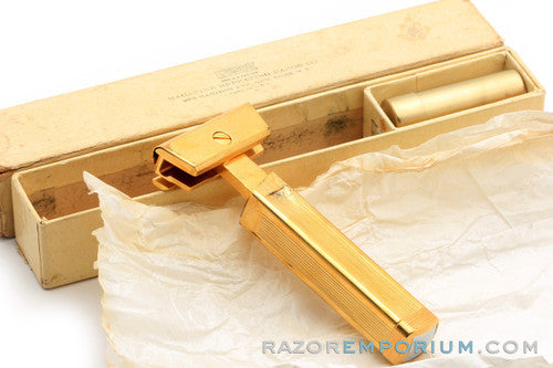 1927-32 Schick Type B Single Edge Repeating Gold Injector Razor Set