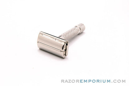 1948-51 Gillette Executive Double Edge Safety Razor in Ostrich Leather Case with Blades