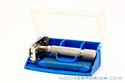 1950's Gillette English Rocket HD Razor w/ Blue  Case & Blades | Made in England