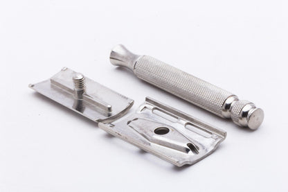 1951 Gillette Ball End Tech Three Piece Double Edge Safety Razor Set | Original Condition