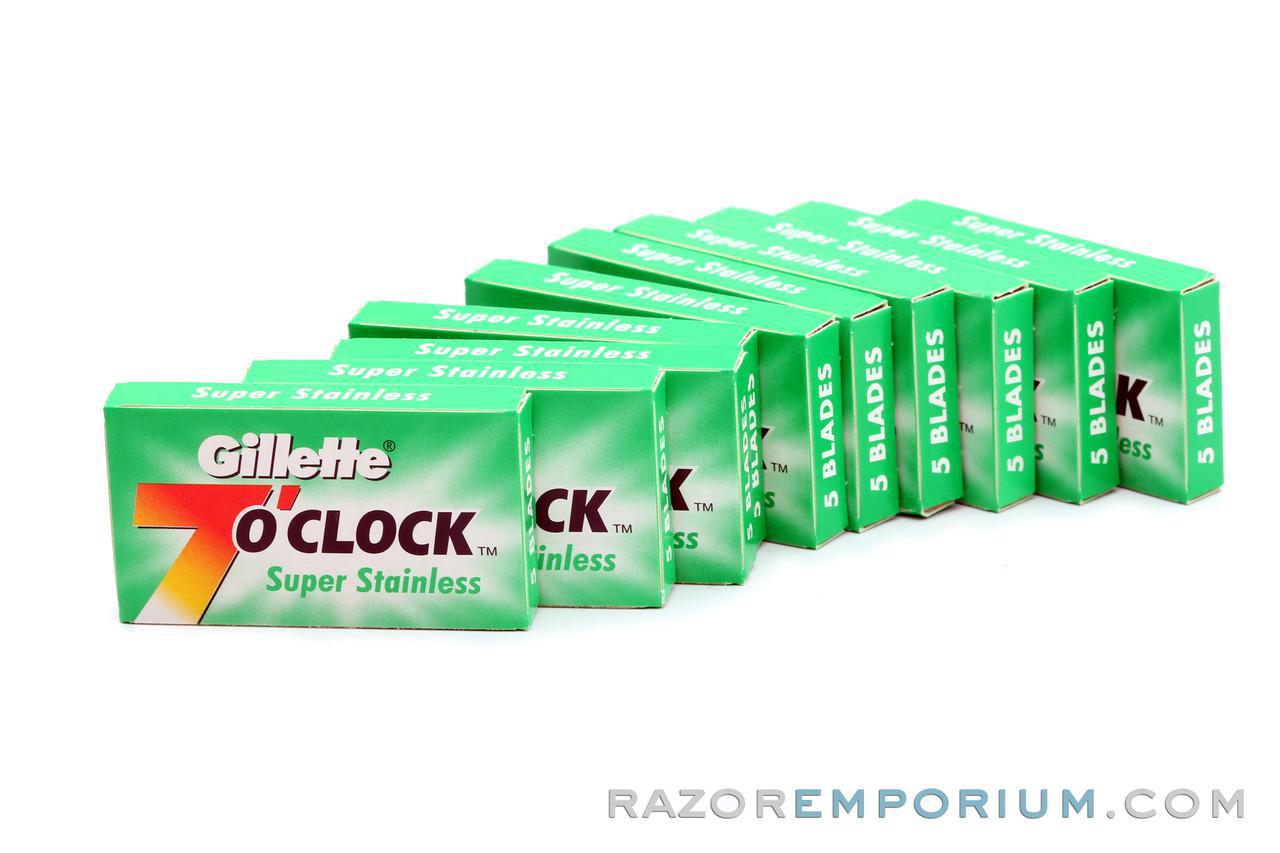 Gillette 7 O'clock Green Double Edge (DE) Razor Blades