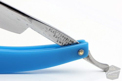 9/16'' Klas Tornblom Faux Frameback Sky Blue Acrylic Straight Razor