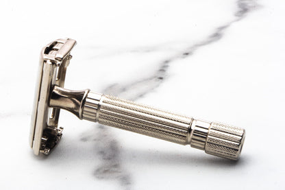 1948-50 Gillette Aristocrat Double Edge Razor Set | Factory Nickel Revamp