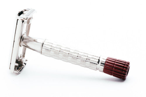 1959 E2 Gillette Red Tip Super Speed Double Edge Razor | Factory Nickel Revamp