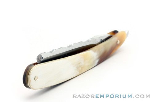 6/8" Ralf Aust American Tip Straight Razor  | Horn Scales