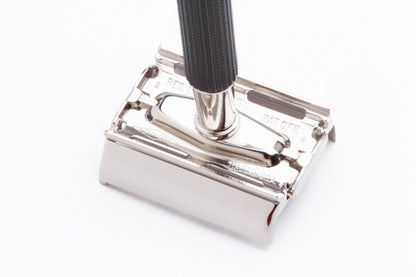 1972 S4 Gillette Black Handle Double Edge Super Speed Safety Razor | Factory Nickel Revamp