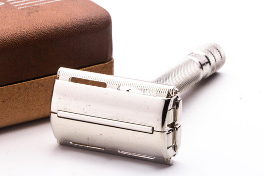 1941 Gillette Ranger Tech TTO Double Edge Safety Razor Set | Original Condition