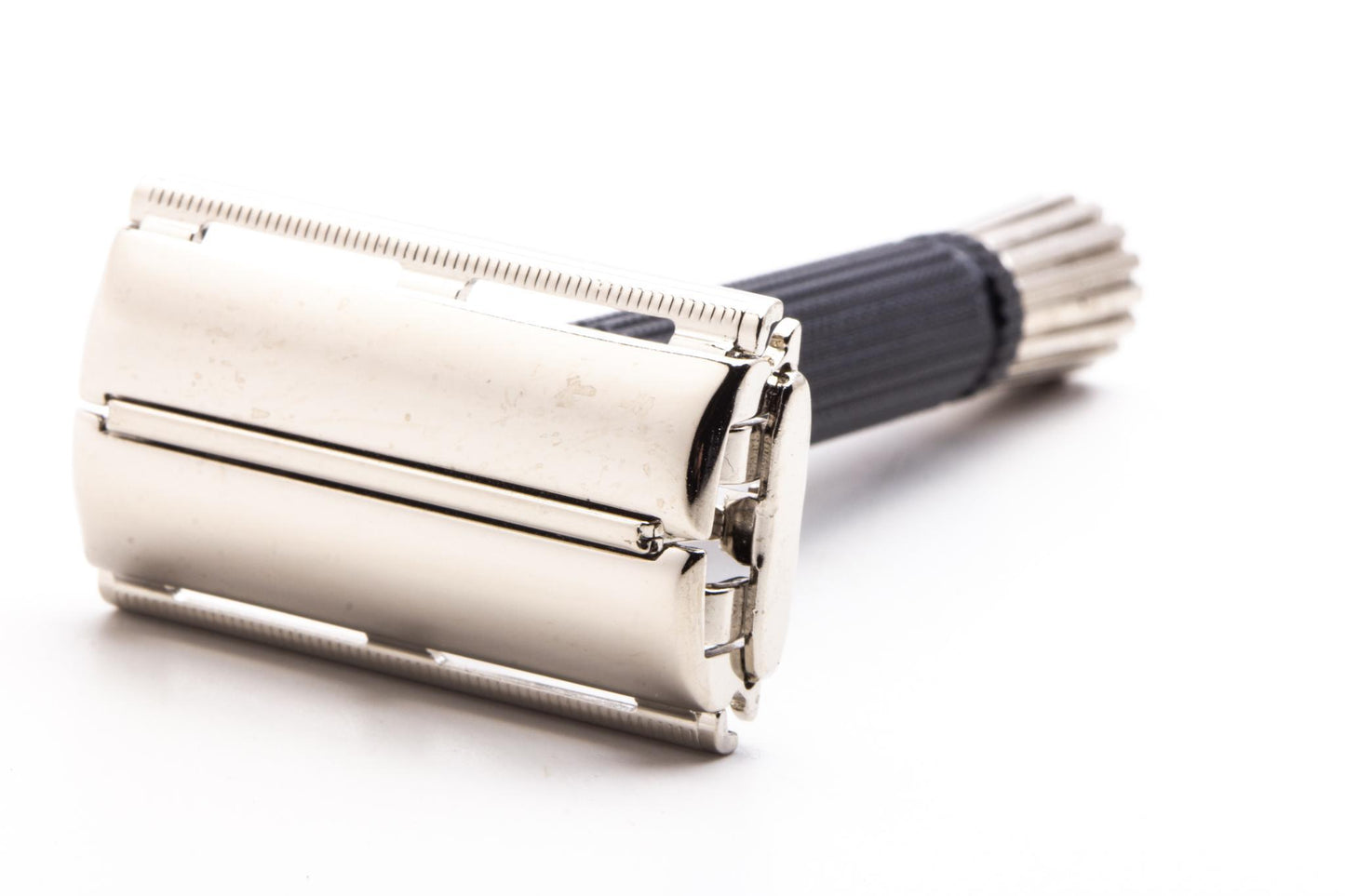 1967 M3 Gillette Black Handle TTO Super Speed Safety Razor | Factory Nickel Revamp