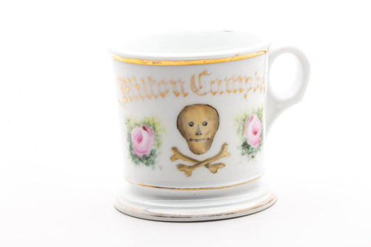 Vintage Hand Painted Milton Campbell Skull Shaving Mug