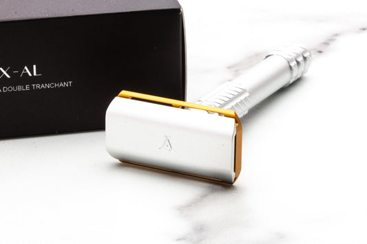 Ayslworth Razor | APEX-AL Double Edge Safety Razor -  Silver Copper with Modern Handle