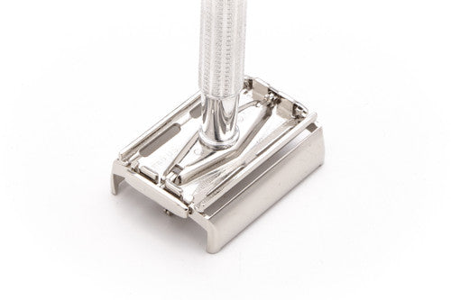 1957 C3 Gillette Blue Tip Light DE Super Speed Razor | Nickel Revamp