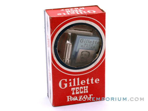 1953 Y4 Gillette '1932' Fat Handle Tech Razor w/ Box | Made in Canada