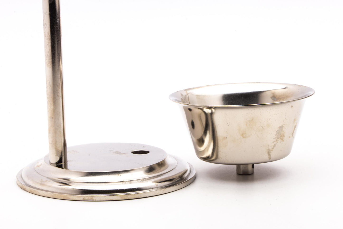 Metal Razor & Brush Stand With Shaving Bowl