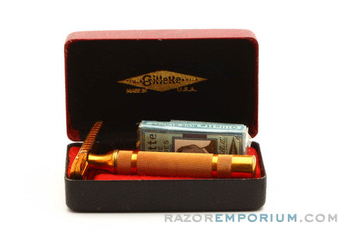 1930's Gillette Long Comb NEW w/ Case Red & Black Special