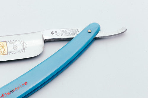 7/8" Filarmonica #14 Medallon Taurino Straight Razor w/ Coffin & Blue Scales | Spain
