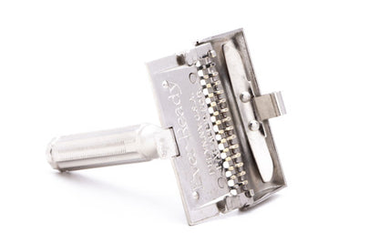 1930's Ever-Ready Safety Razor with Ridged Handle |  Factory Nickel Revamp