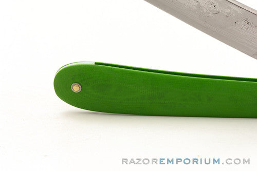 5/8" WM Greaves & Sons Straight Razor Custom G10 Green Scales