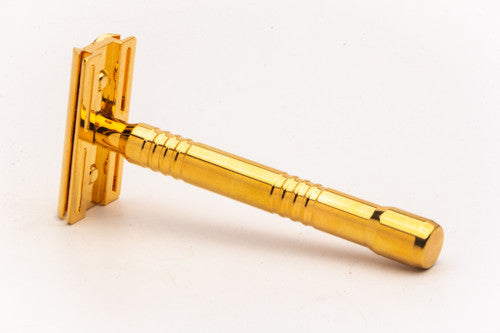 Yates Precision Shaving  Model 921-H Solid Bar Double Edge Safety Razor | 24k Gold Revamp